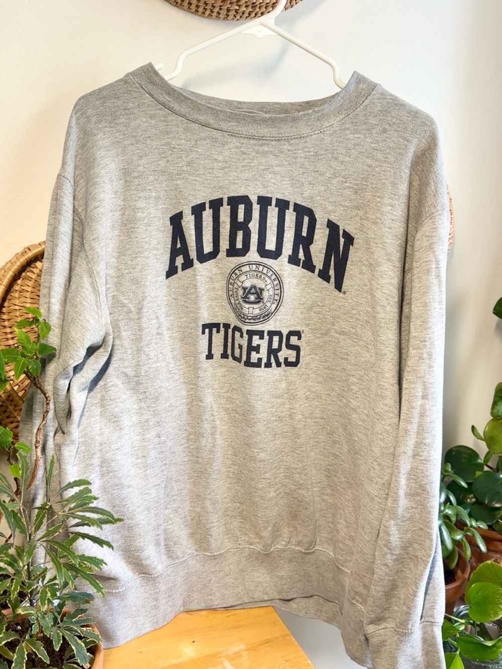 MV Sport Gray Auburn Tigers Crewneck Sweatshirt